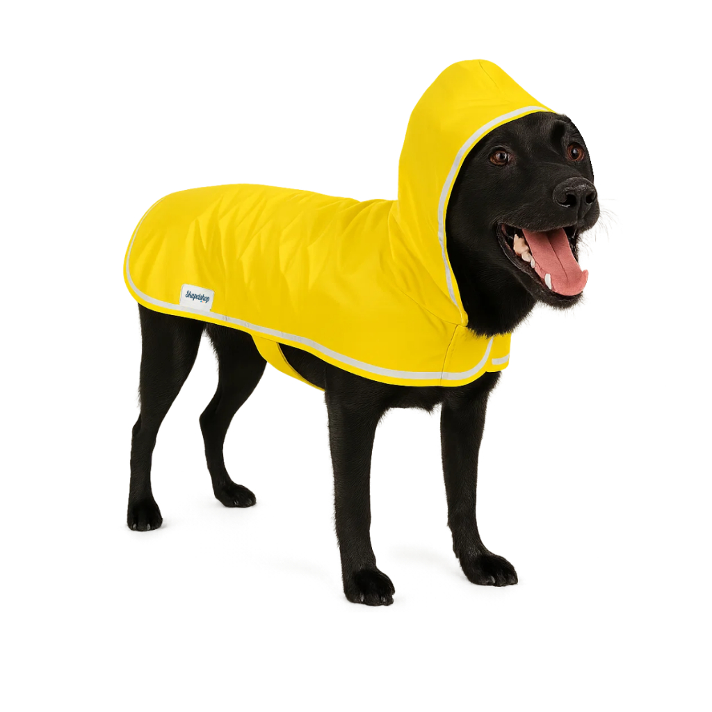 Capa De Chuva Cachorro Pet Grande Capuz Impermeável Regulável Refletiva