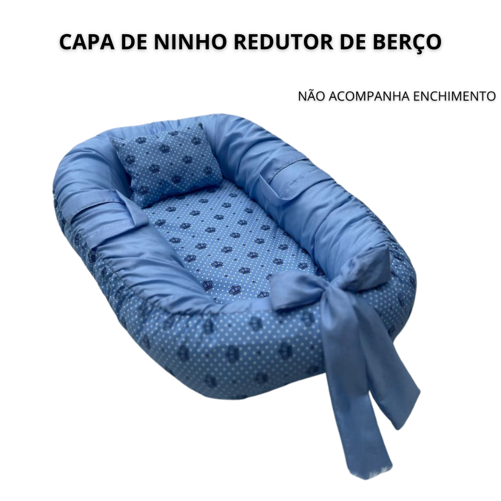 Capa De Ninho Redutor De Berço Sem Enchimento Cores Estampadas