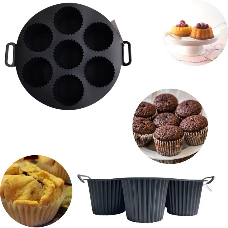 Kit 2 Forma Silicone Para Air Fryers Silicone Muffin/Bolo Copos Casa Moldes Cupcake-entrega rápida