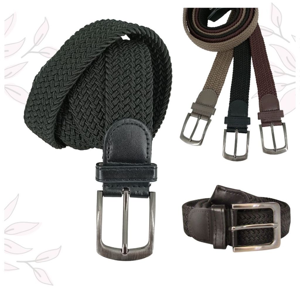 Cinto Masculino de Elástico Conforto Máximo Ajustável Estica de 103-125cm com Fivela de Metal