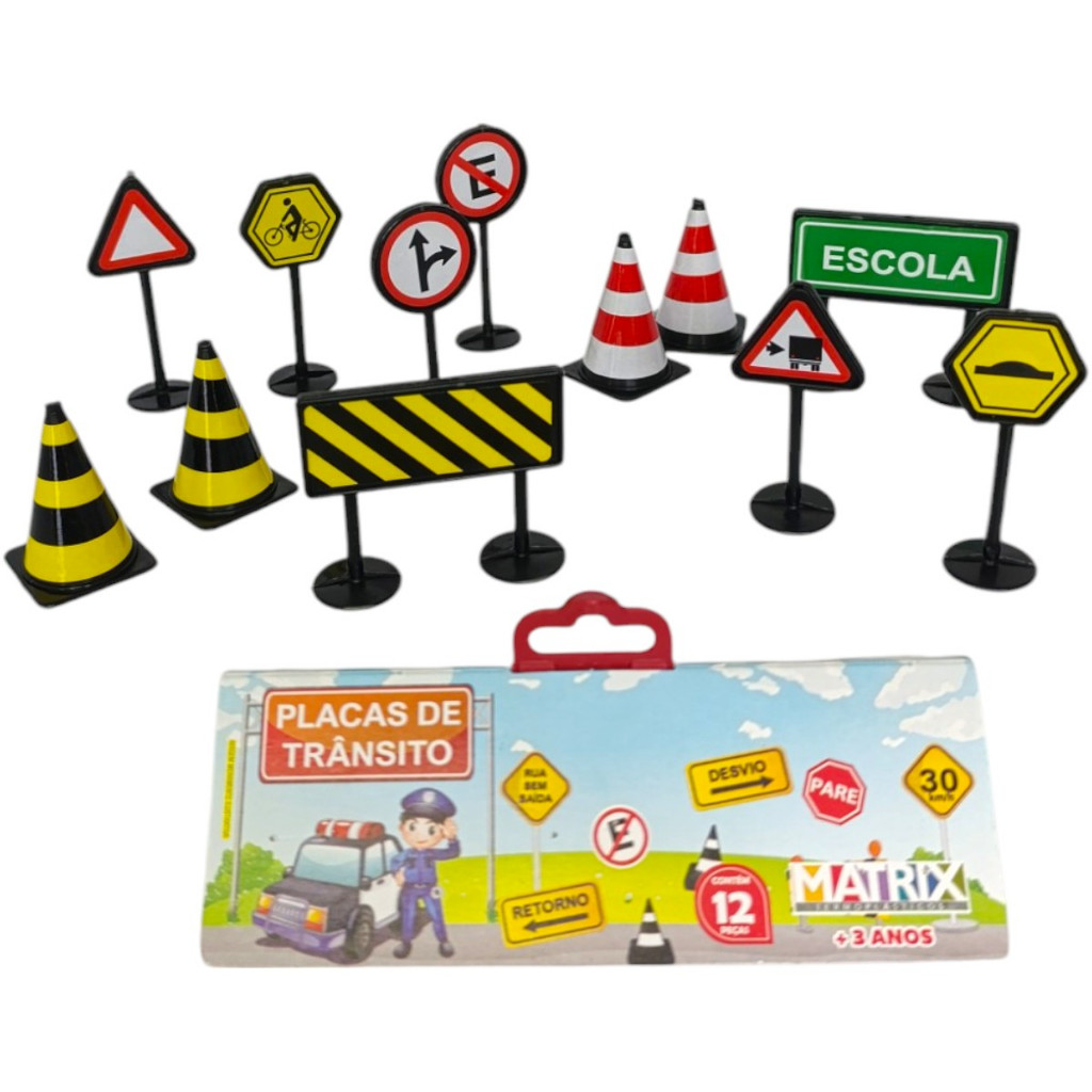Plaquinhas de Brinquedo - Preta – Sinalização de Trânsito Infantil