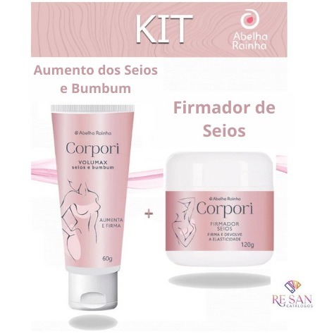 Kit Creme Firmador para Seios + Creme p/ Aumentar os Seios e Bumbum Abelha Rainha