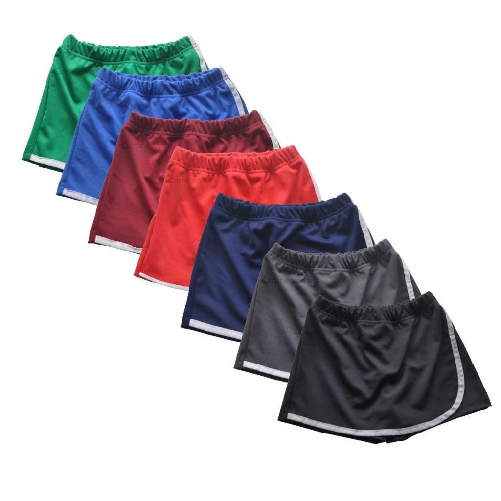 Kit 2 Shorts Saia Infantil Uniforme Escolar helanca 2 ao 8