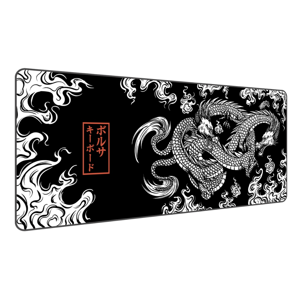 Mouse Pad Gamer Extra Grande Profissional 90x40 Deskpad Preto Ergonômico Speed Dragão - Titorion