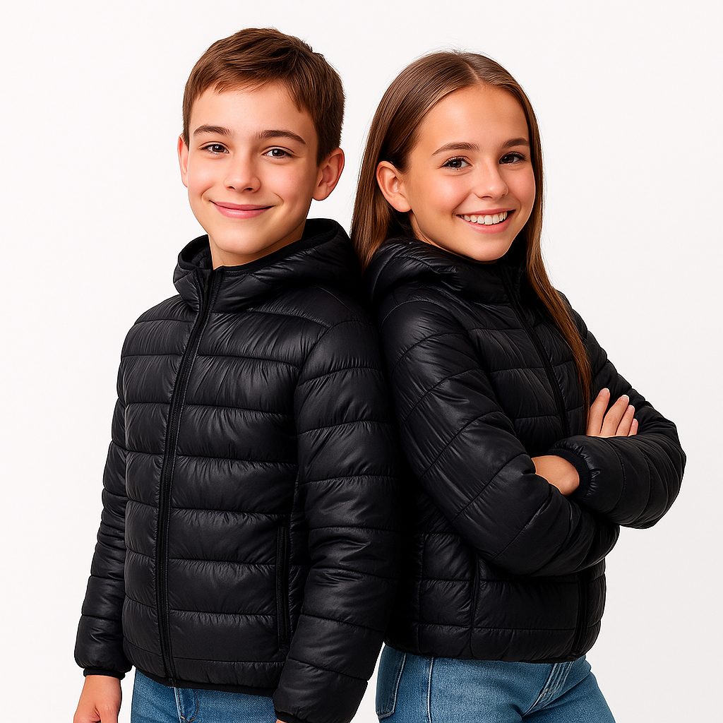Jaqueta Infantil Inverno Capuz Bobojaco  Casaco Corta Vento Peluciada