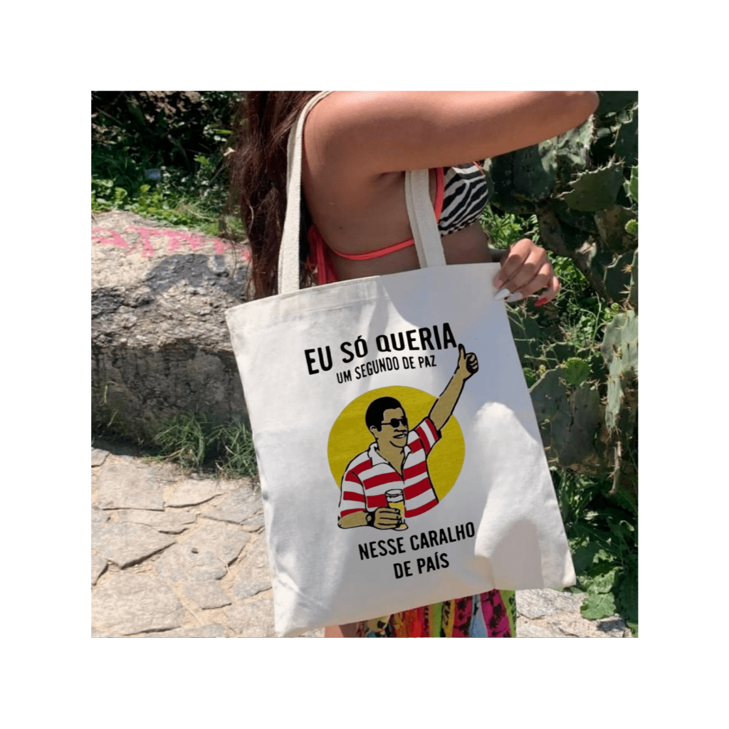Bolsa Ecobag Algodão Cru Estampa Frase Divertida ZECA PAGODINHO – Estilosa e Espaçosa