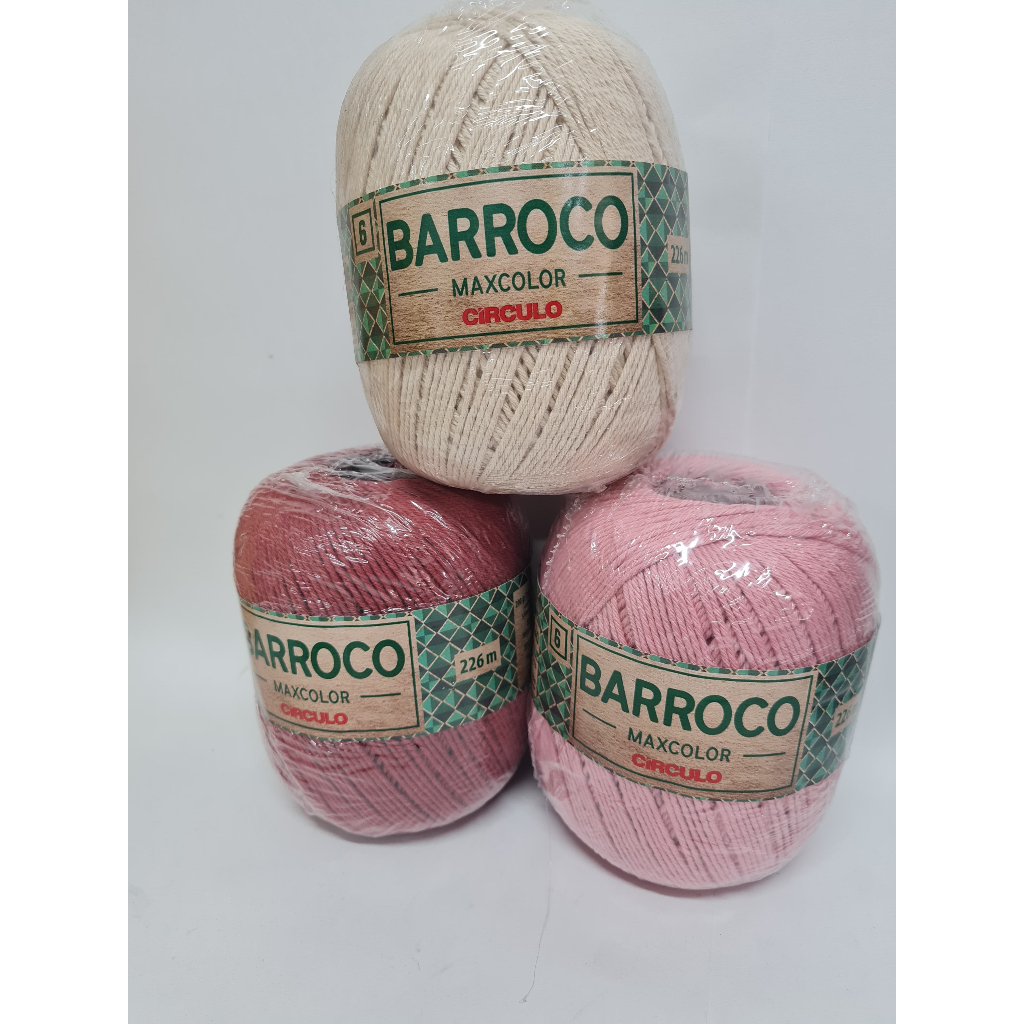 Kit 3 cores Barbante Barroco Maxcolor N6 200g - Circulo