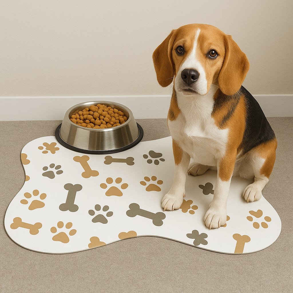 Tapete PET Para Comedouro Estampa Ossinho 38x25cm - Cachorro e Gato