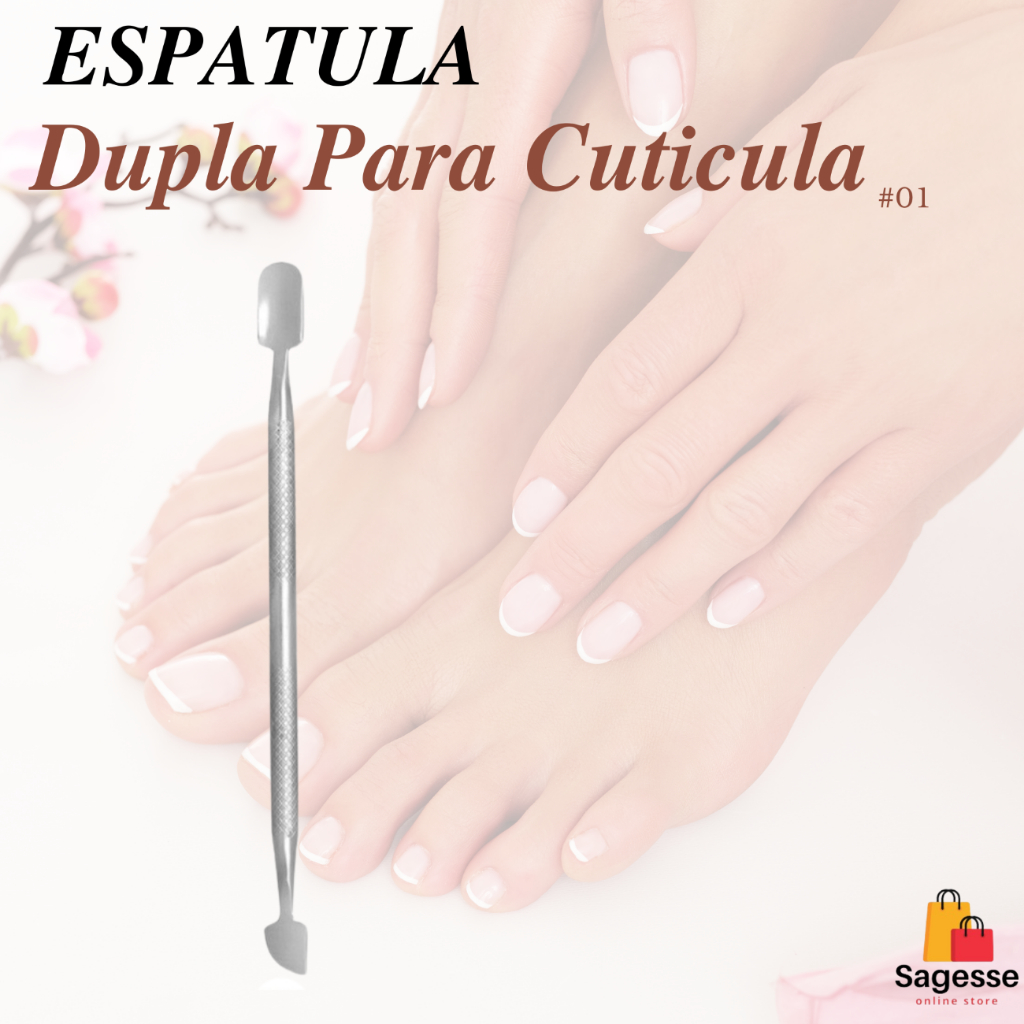 Slim - Espátula Inox Espátula Dupla Para Cutícula / Manicure e Pedicure (Ref.01)