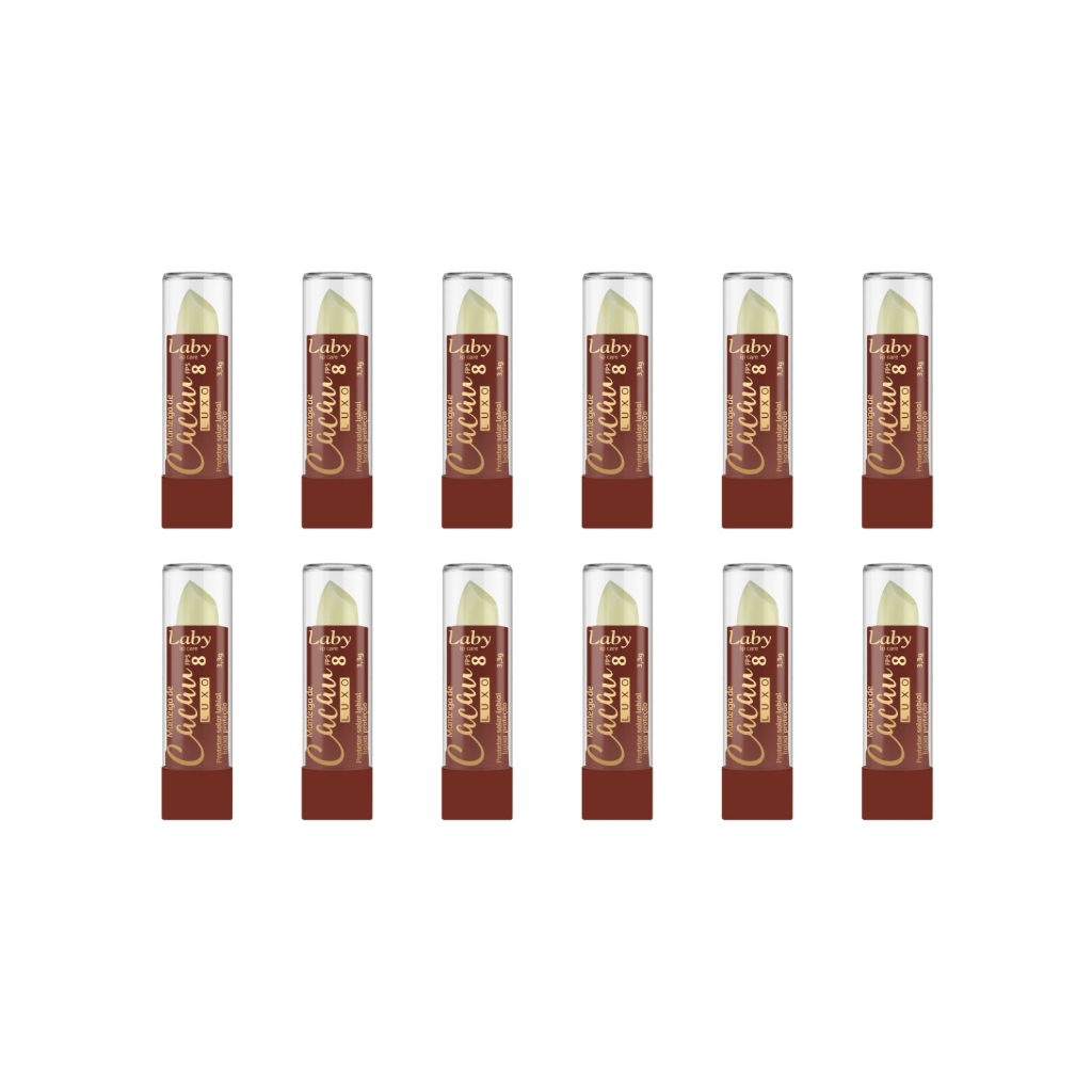 KIT Com 1/2/3/6/12/24 un LABY Mant Cacau FPS8 Luxo 3,3g
