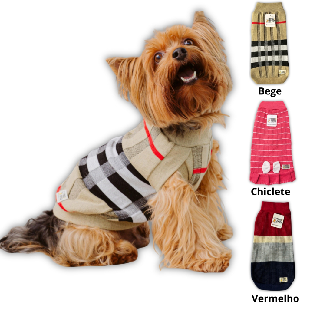 Roupa de Frio para Cachorros Inverno Tricot Luxo Quentinho Tamanho 1 ao 5