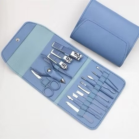 Conjunto de cortador de unhas para pedicure, 8 peças, aço inoxidável com bolsa dobrável