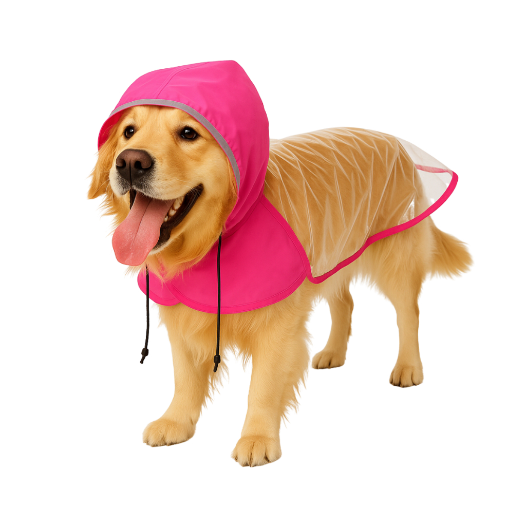 Capa de Chuva Pet Impermeável Proteção Cachorro Gato Pequeno Médio Grande Porte Passeio Chuva