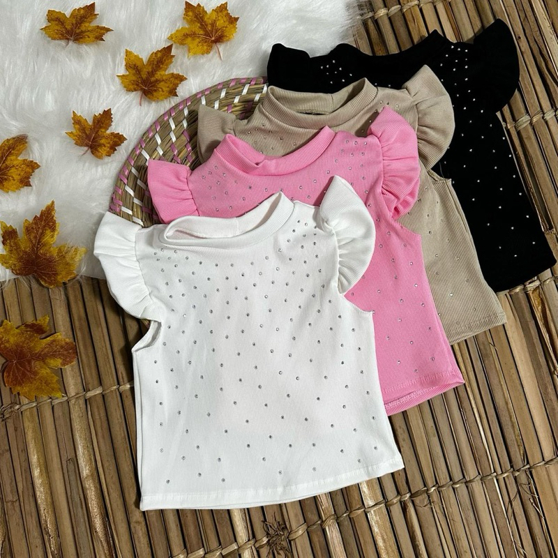 KIT 3 BLUSA INFANTIL MENINAS BLOGUEIRINHA PRINCESA