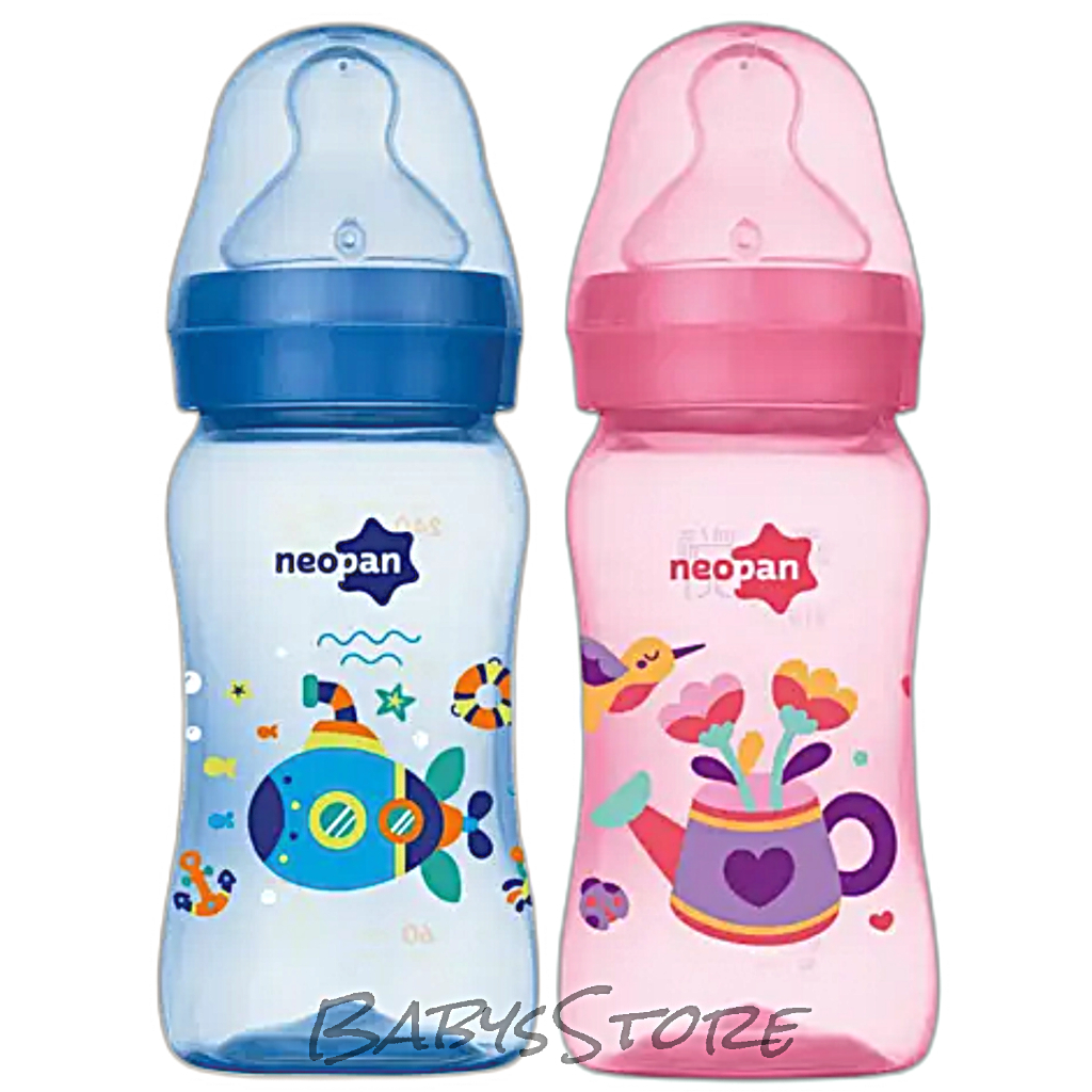 MAMADEIRA DECORADA BOCA LARGA 250ML  BICO TAMANHO 2 ORTODÖNTICO (+ 6) NEOPAN