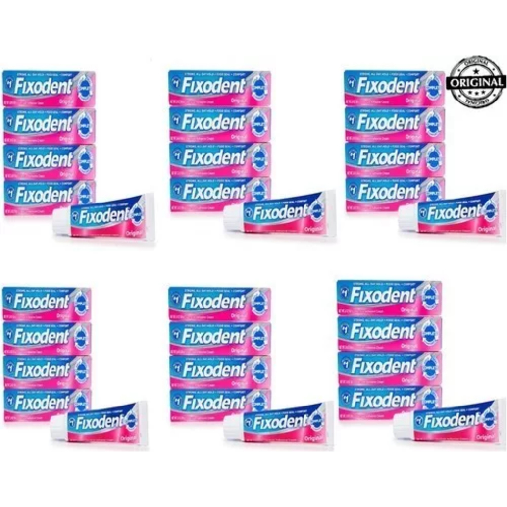 Kit 24 Fixodent Original - Tradicional 68g ( Cxa 24 Tubos 68g, 40g ) - Envio Imediato 12x sem Juros