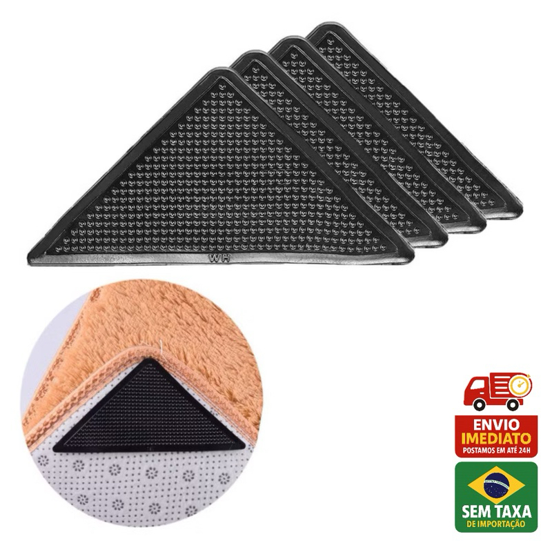Kit com 4/8/12/16 Adesivos Antiderrapantes para Tapete Prendedor De Tapete Reutilizável, Lavável e Evita Quedas