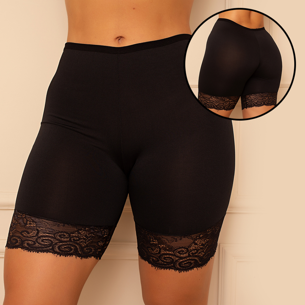 Short Segunda Pele com Renda | Anágua Feminina Lisa | Disfarça Transparência | Por Baixo da Roupa