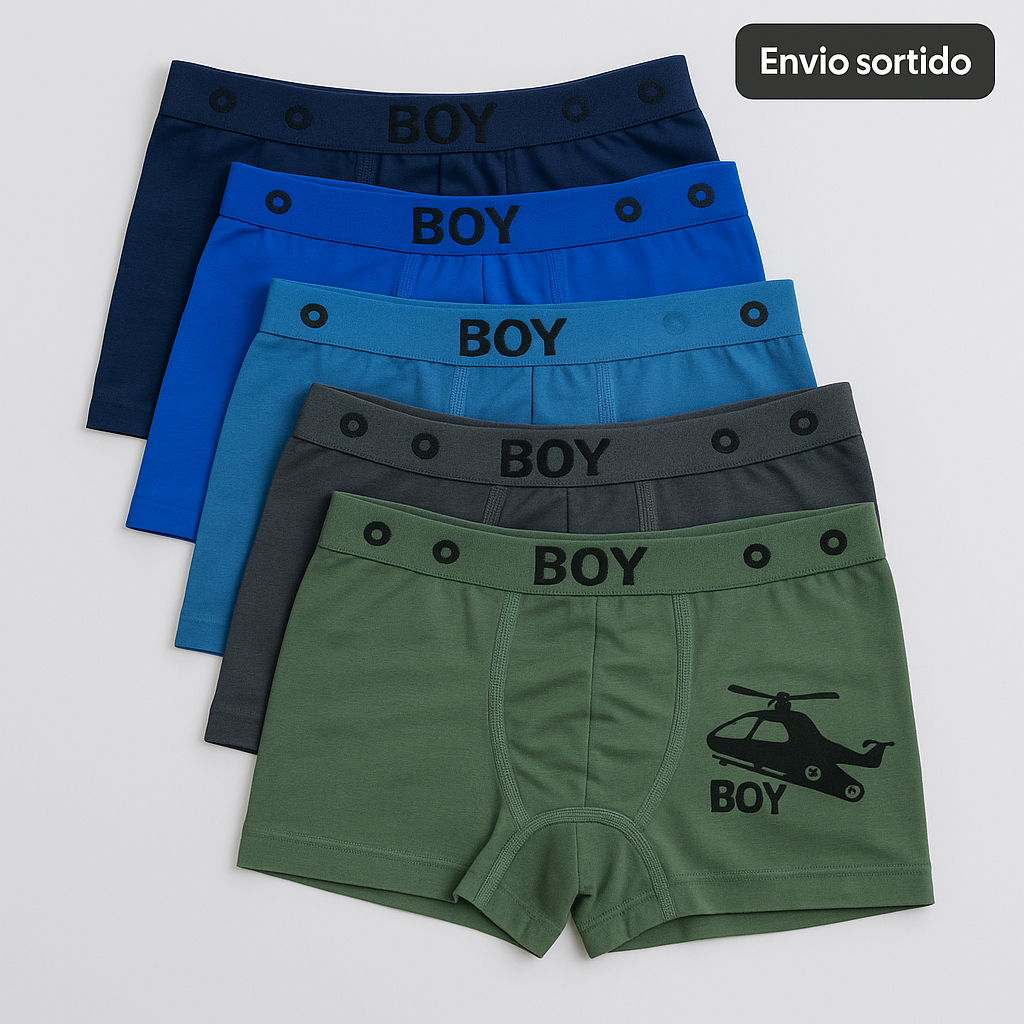 Kit 5 ou 2 Cuecas Infantil microfibra Sem Costura