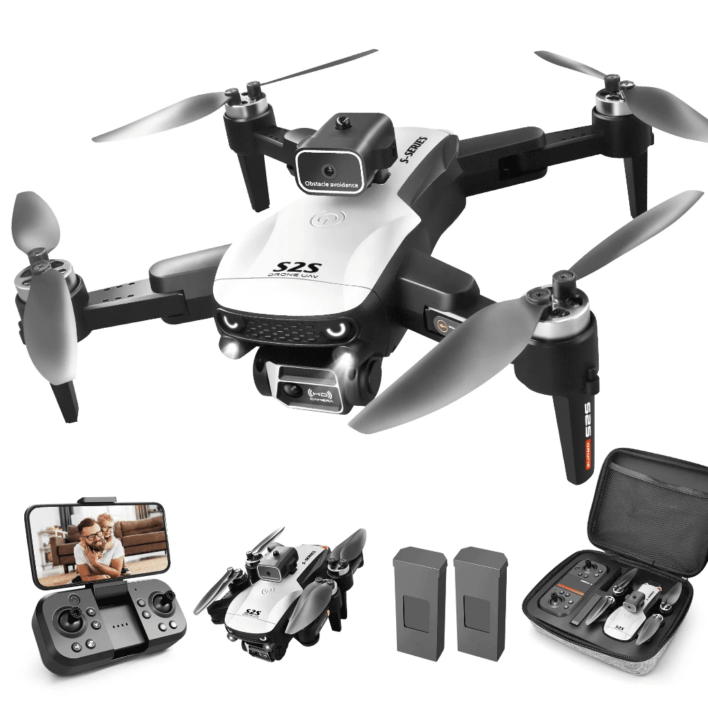 Drone S2S 4K HD com Câmera Dupla e Motor Brushless com 2 baterias - Presente de Aniversário