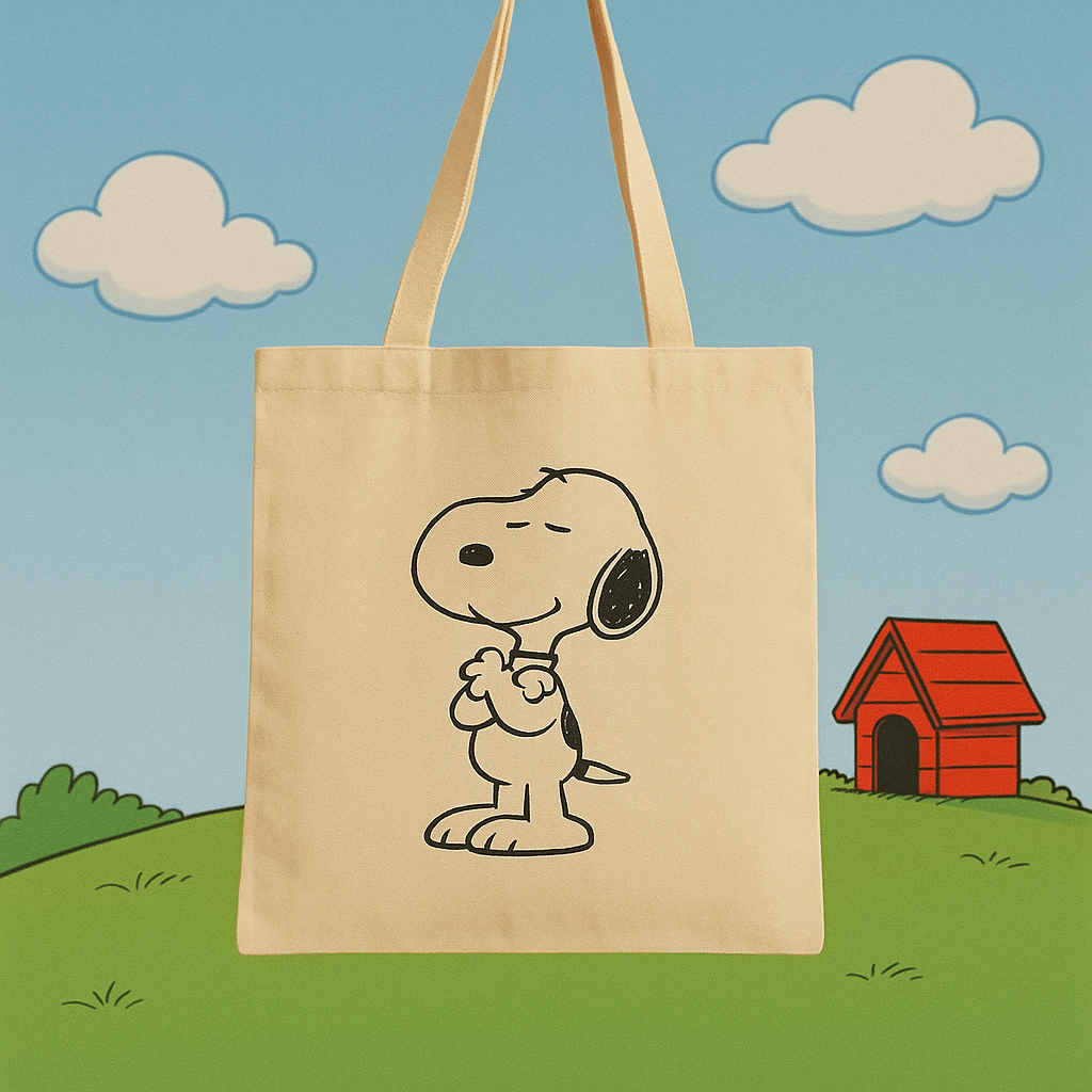 Ecobag 100% Algodão Estampa SNOOPY PAI – Bolsa Criativa, Leve e Divertida