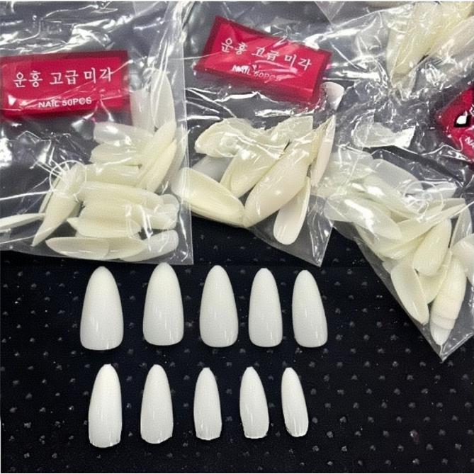 Kit 500 Postiça Unhas ALMOND Alongamento ZEM Manicure Postiças Tips Refil
