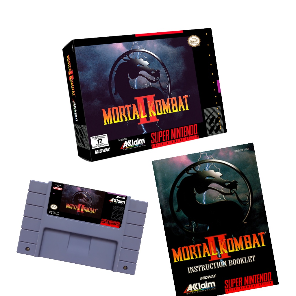 Mortal Kombat 2 para Super nintendo com caixa e manual completo novo