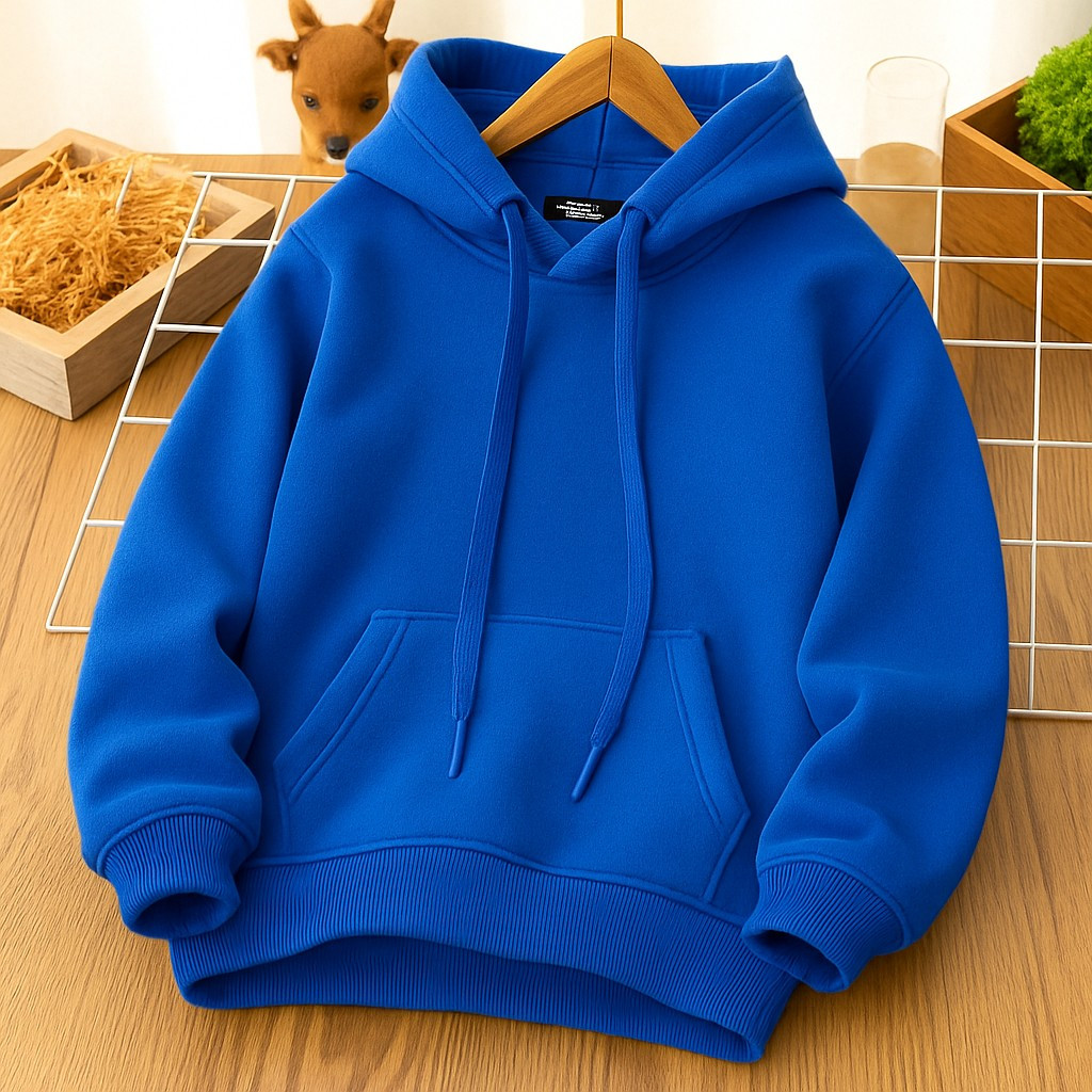 Moletom Infantil Flanelado Com Capuz e Bolso Meninos e Meninas