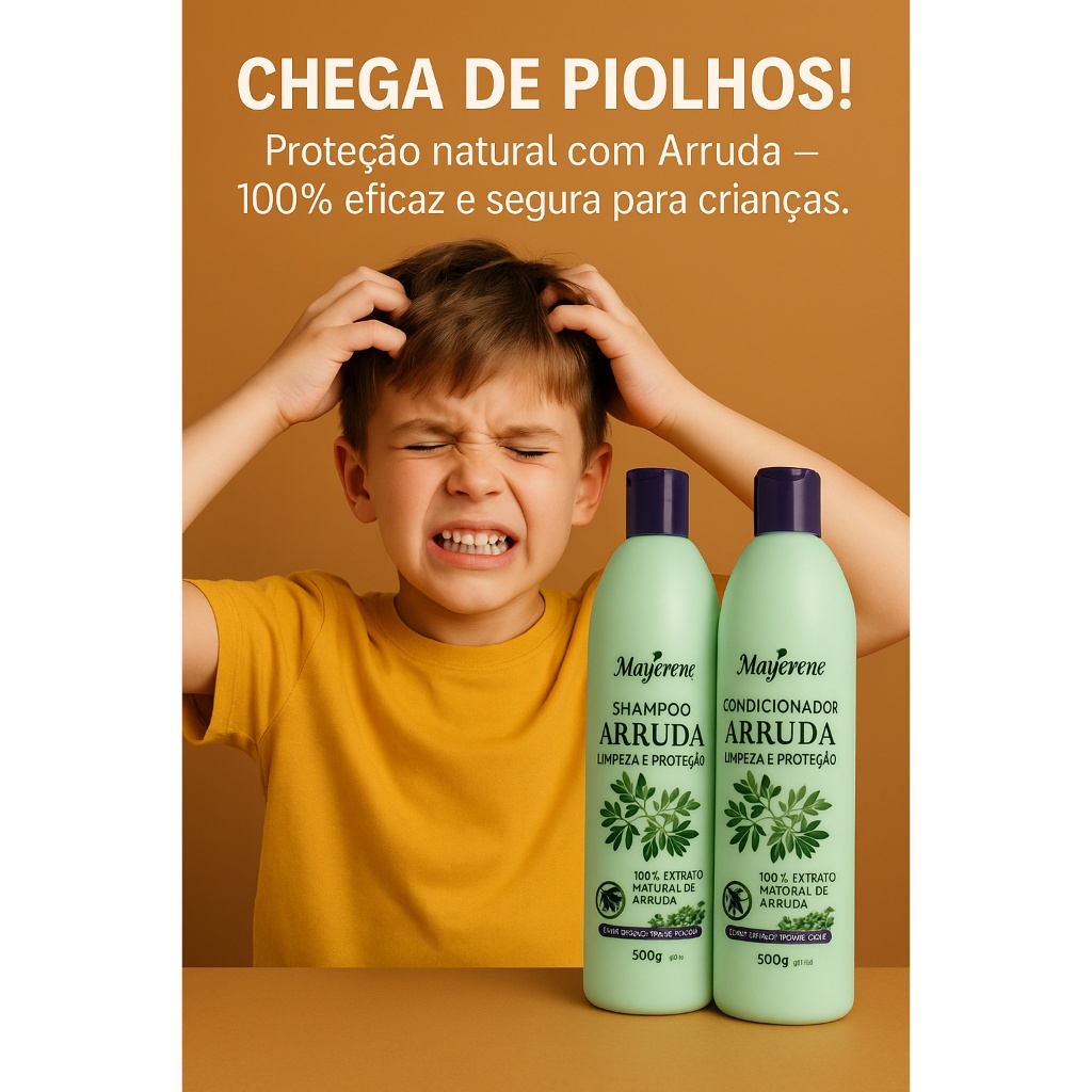 Shampoo E Condicionador De Arruda - Xô Piolhos E Lêndeas Maycrene