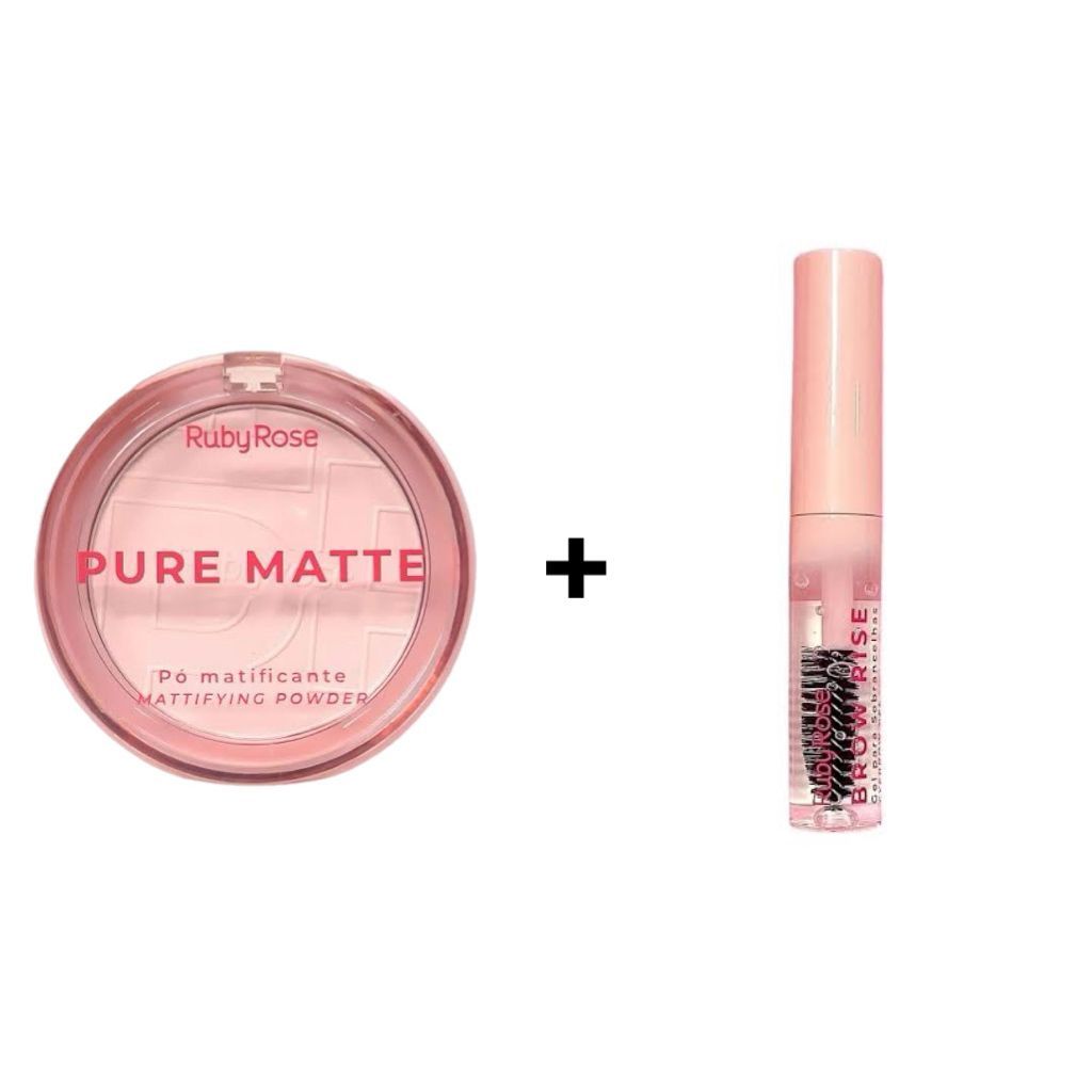 Kit Pó Matificante Pure Matte + Gel Sobrancelha Brow Rise - Ruby Rose