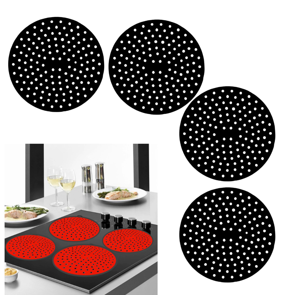 Kit com 2/4/5 Protetor de Silicone para Fogão de Indução Tapete Almofada para Fogão de Indução