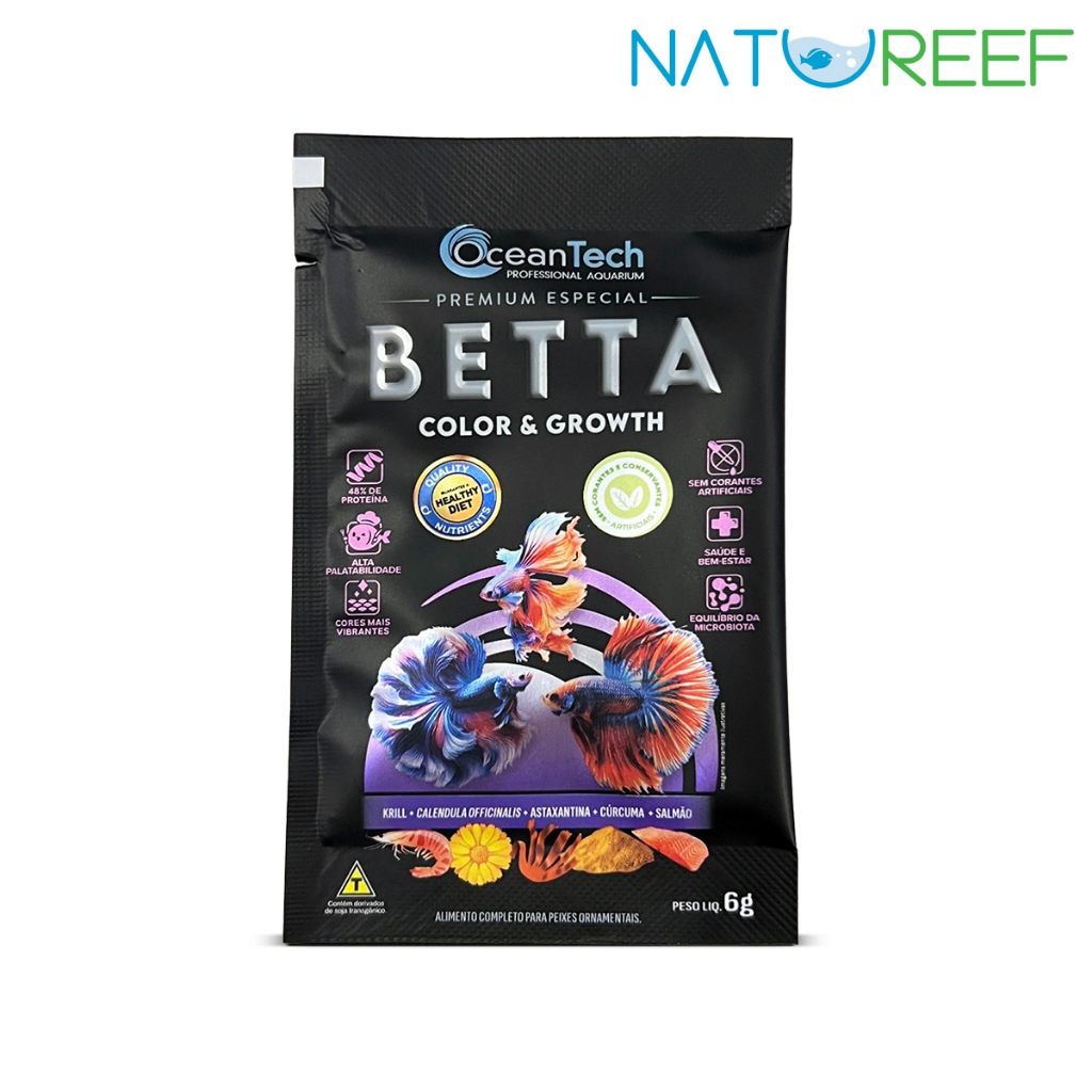 Ração Ocean Tech Betta Color e Health - 6gr