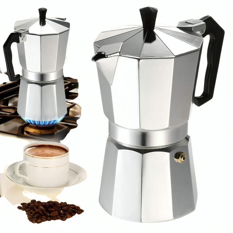 Cafeteira Italiana Alumínio de alta qualidade Moka 3/6/9/12 Xícaras Alumínio Café Puro Vários Tamanhos