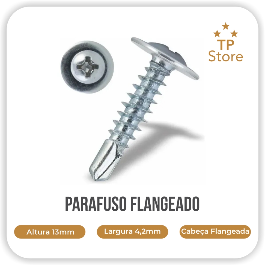 Parafuso Flangeado 1000 unidades autobrocante Phillips 4,2 x 13mm