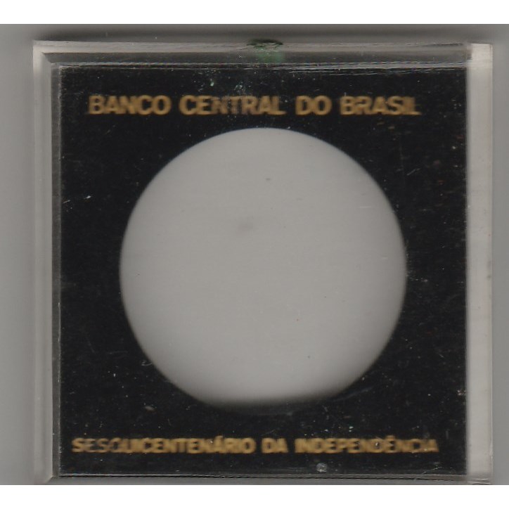 caixa original em acrilico para a moeda de 20 cruzeiros de 1972