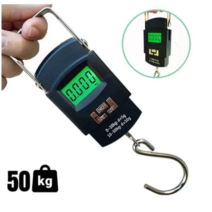 Balança De Mão Digital Portátil P Bolsa Mala Peixe de Até 50kg CD08