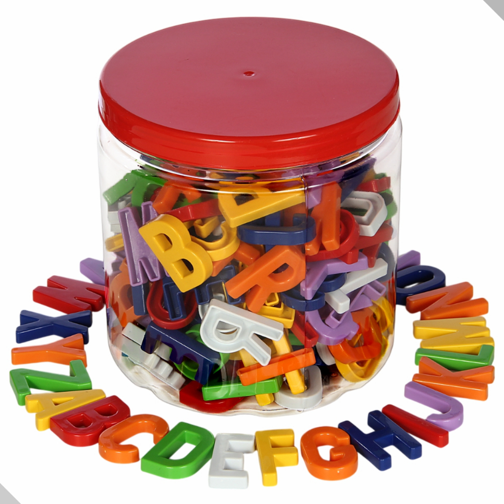 Brinquedo Educativo Pote Com Letras Alfabeto 200 Peças
