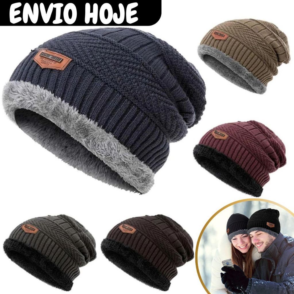 Kit 1,2 ou 3 Touca Gorro Forrado Flanelado Frio Extremo Térmica Estilosa Inverno Masculina Feminina