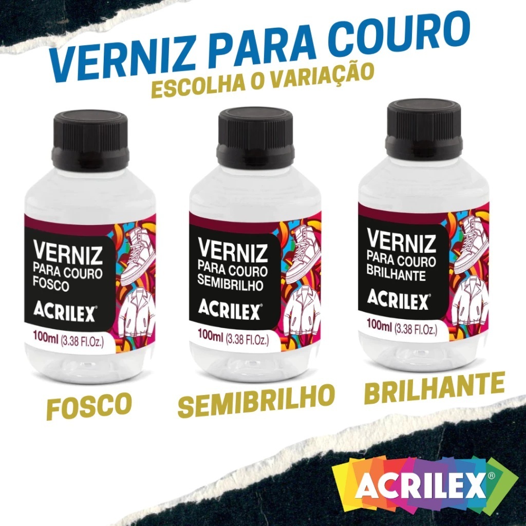 Verniz Para Couro 100ml Acrilex - (Escolha o Modelo)