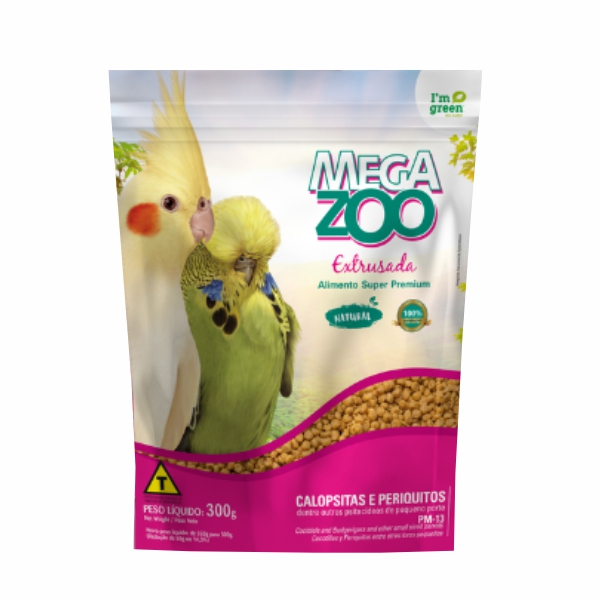 Megazoo Extrusada Calopsitas e Periquitos PM13 - 300g