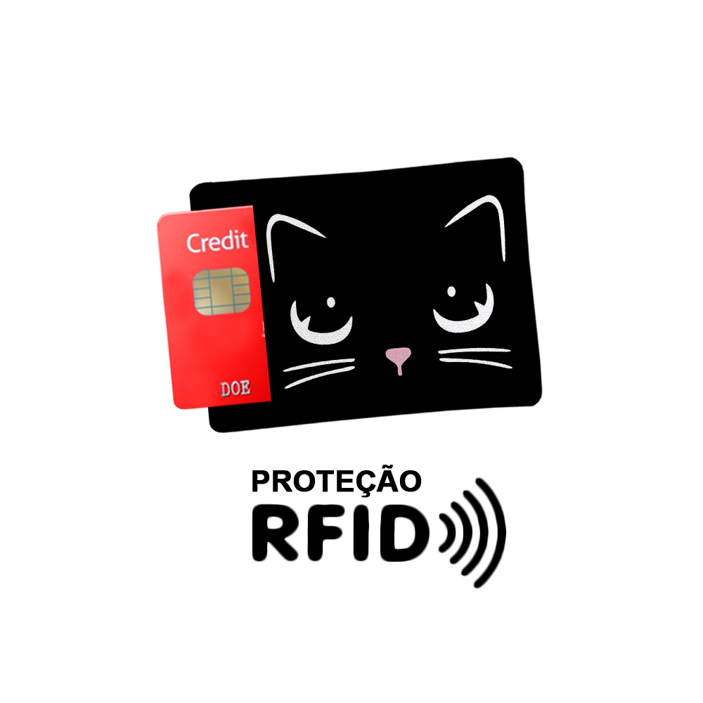 Porta Cartão de Credito Gato Preto Promo