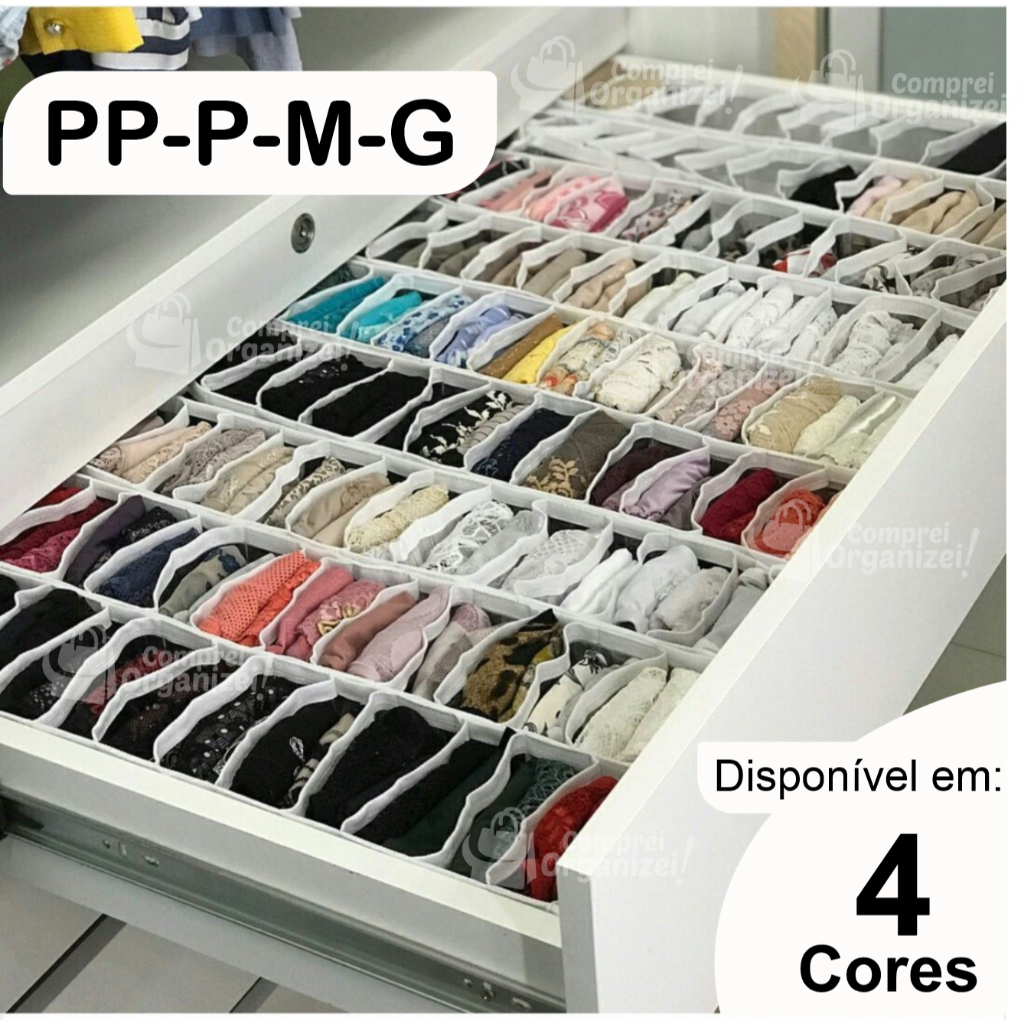 Organizador de Gaveta | Colmeia Organizadora | Organizador de Guarda Roupas | "PP - P - M - G "  - Comprei Organizei!