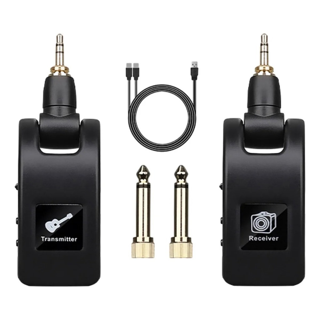 TRANSMISSOR E RECEPETOR  SEM FIO P2+P10 GUITARRA