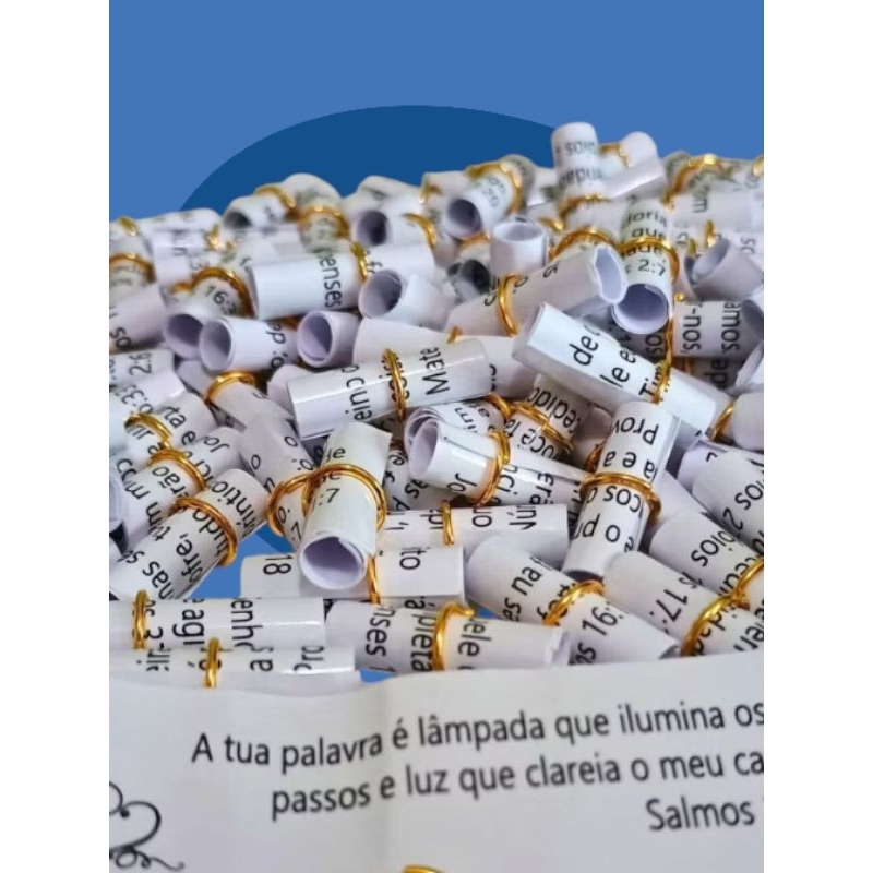 200 Versículos Promessas Enroladas Lembrancinhas Eventos Igreja, aniversário, chá de bebê Barizado