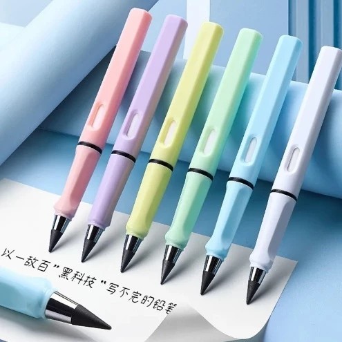 Kit 6/12 Lápis Infinito De Escrita Eterna Criativo Não Pegajoso Sem Chumbo