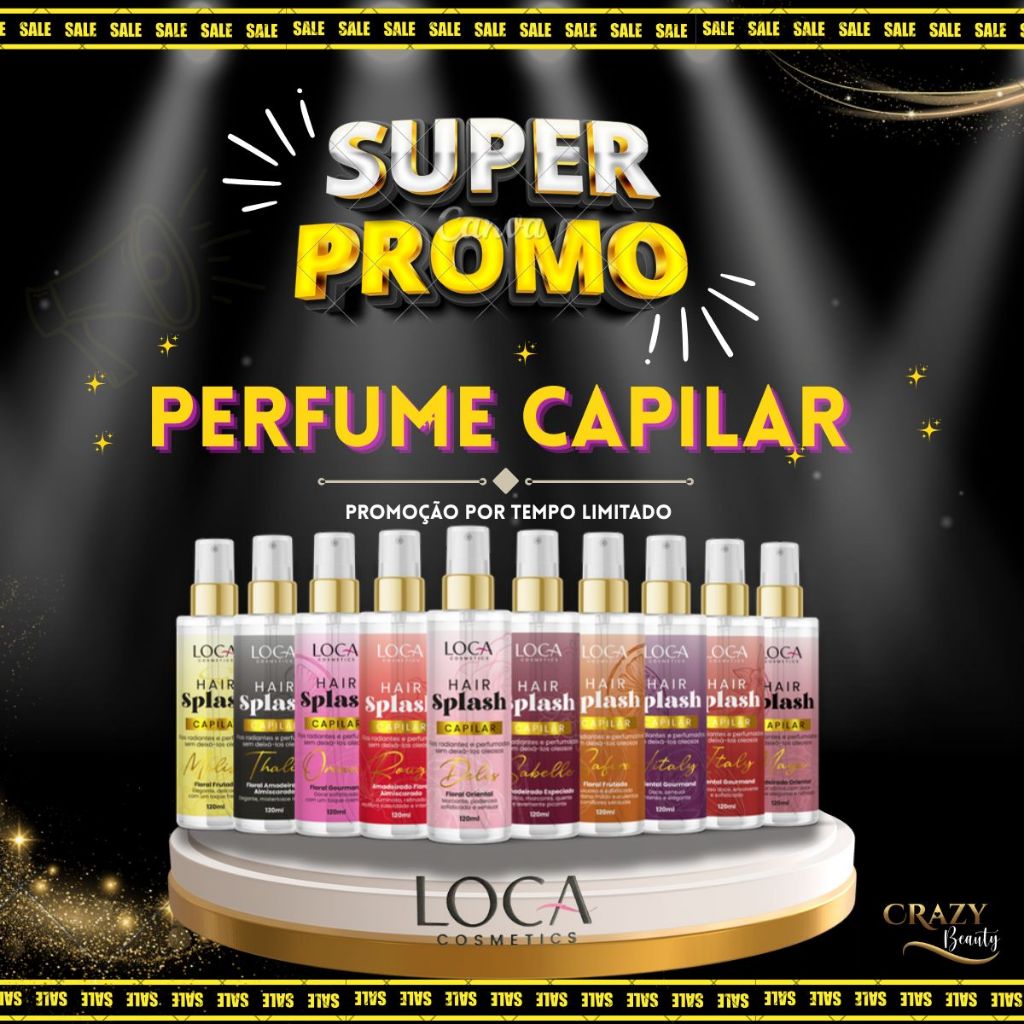 Perfume Capilar Loca Comestics 120ml - Brilho, Antifrizz e Hidratação - Todos os Cabelos