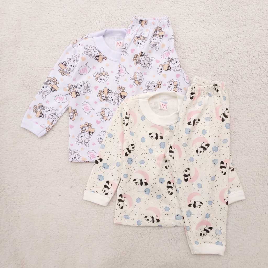 Kit Bebê Pijamas (2 Blusas + 2 Calças) 100 % Algodão
