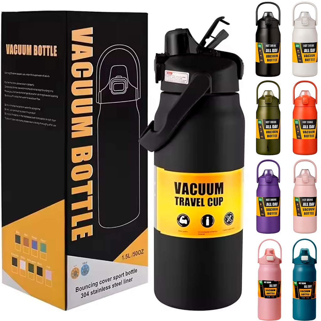 Garrafa Térmica De Viagem Inox 1200ml Com Isolamento A Vácuo