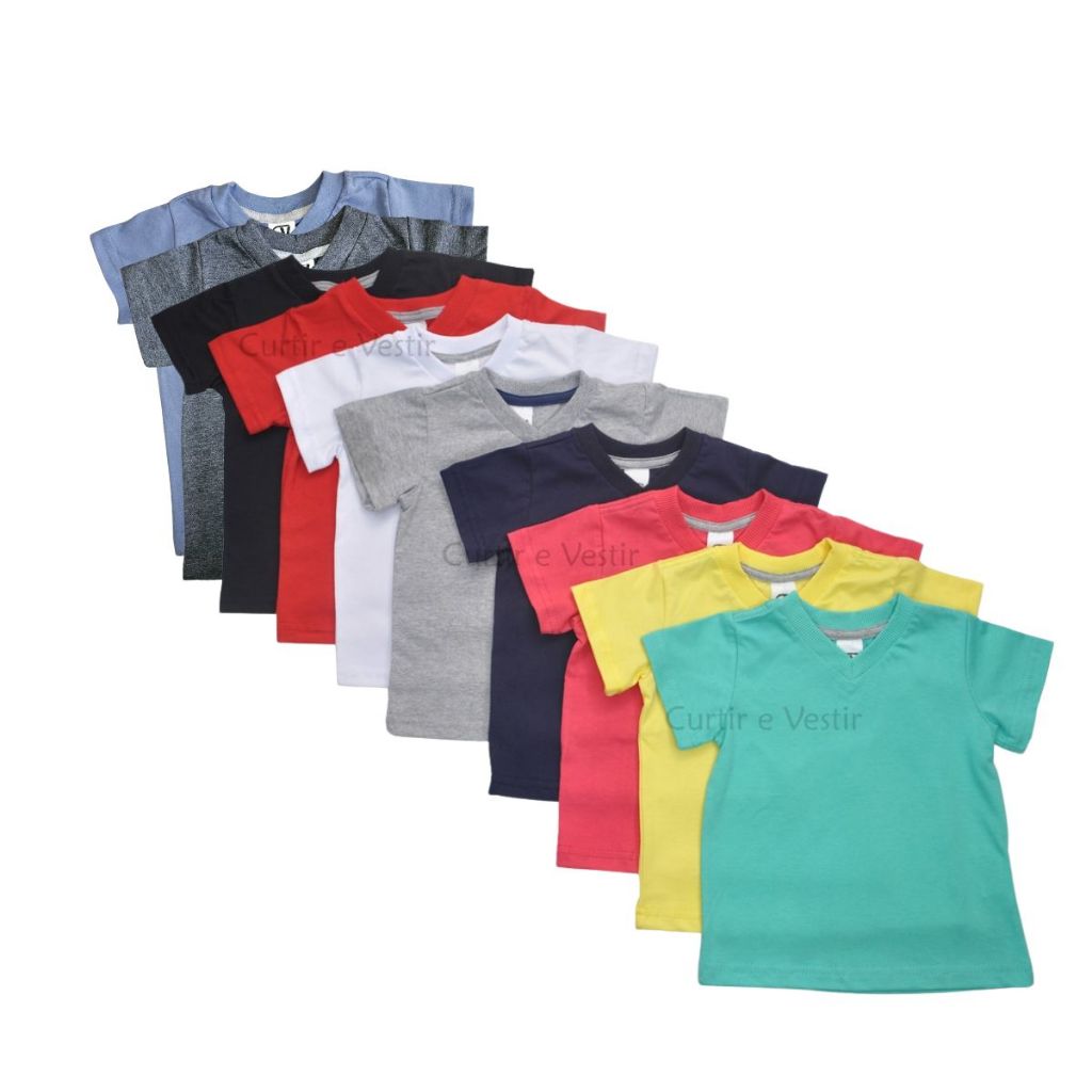 Camiseta básica lisa bebê 100% algodão M G GG
