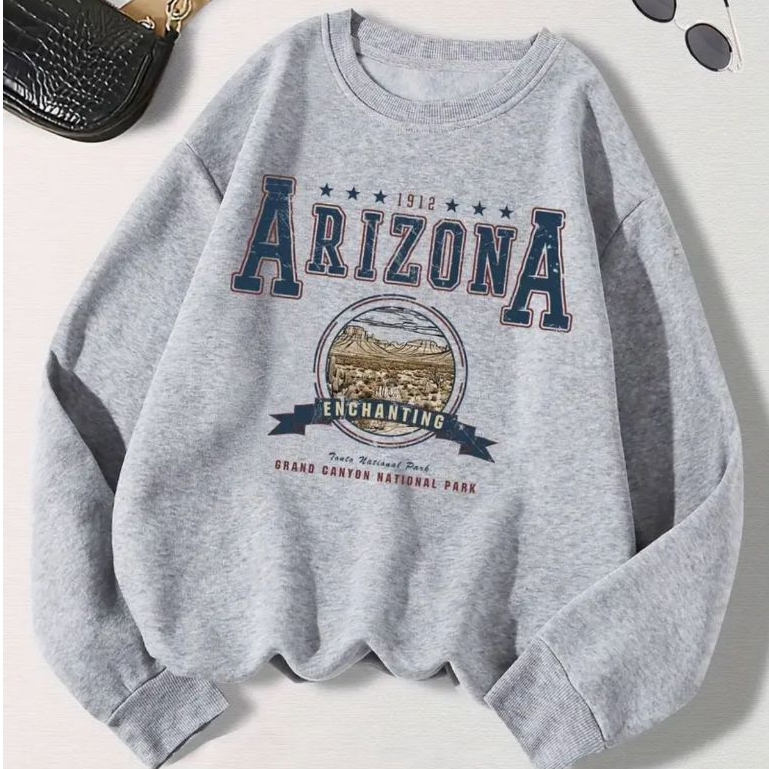 Moletom Careca 1912 Arizona Enchanting Gola Redonda Casaco Feminino Masculino Flanelado Unissex Inverno Frio bl